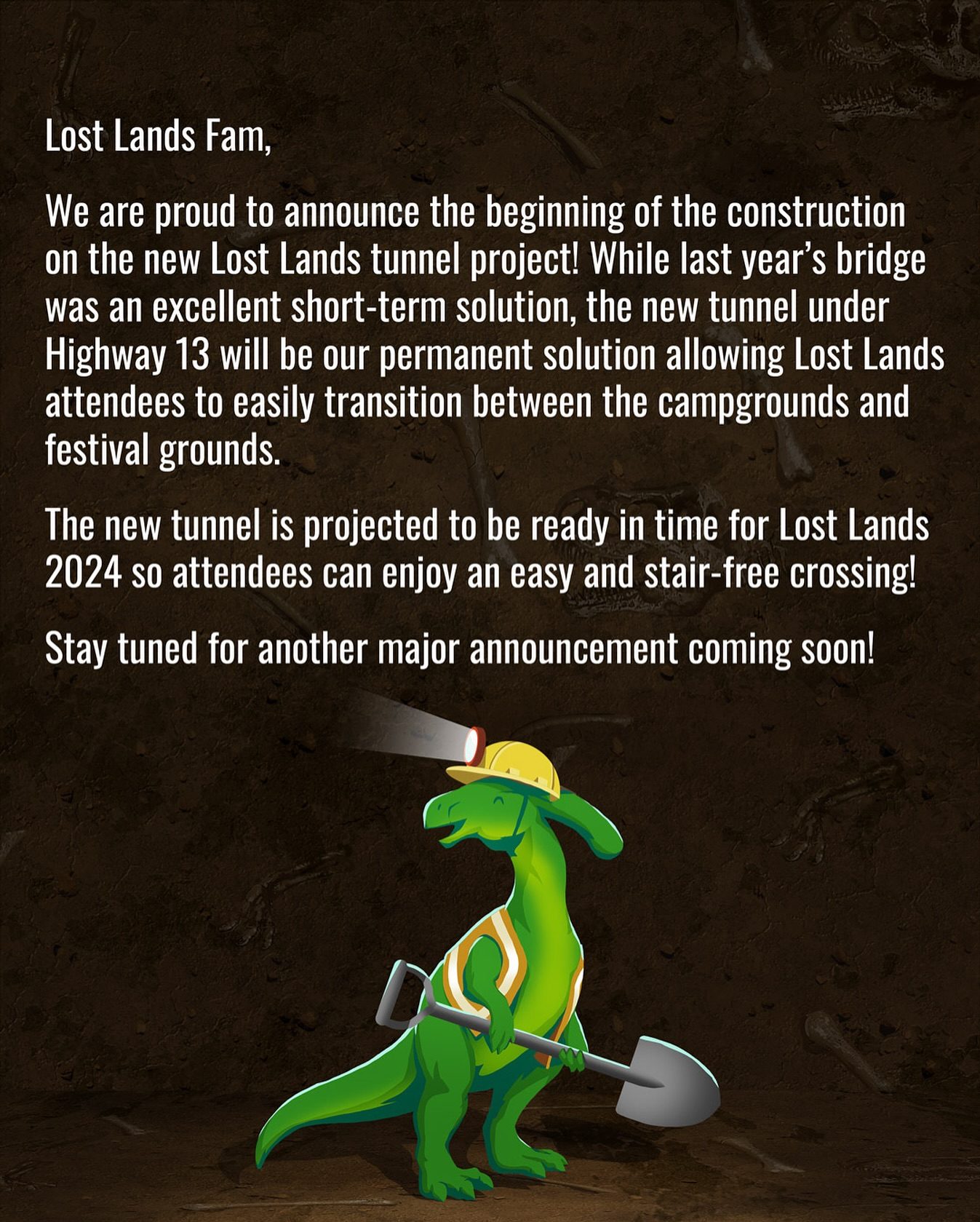 lost lands tunnel announcement